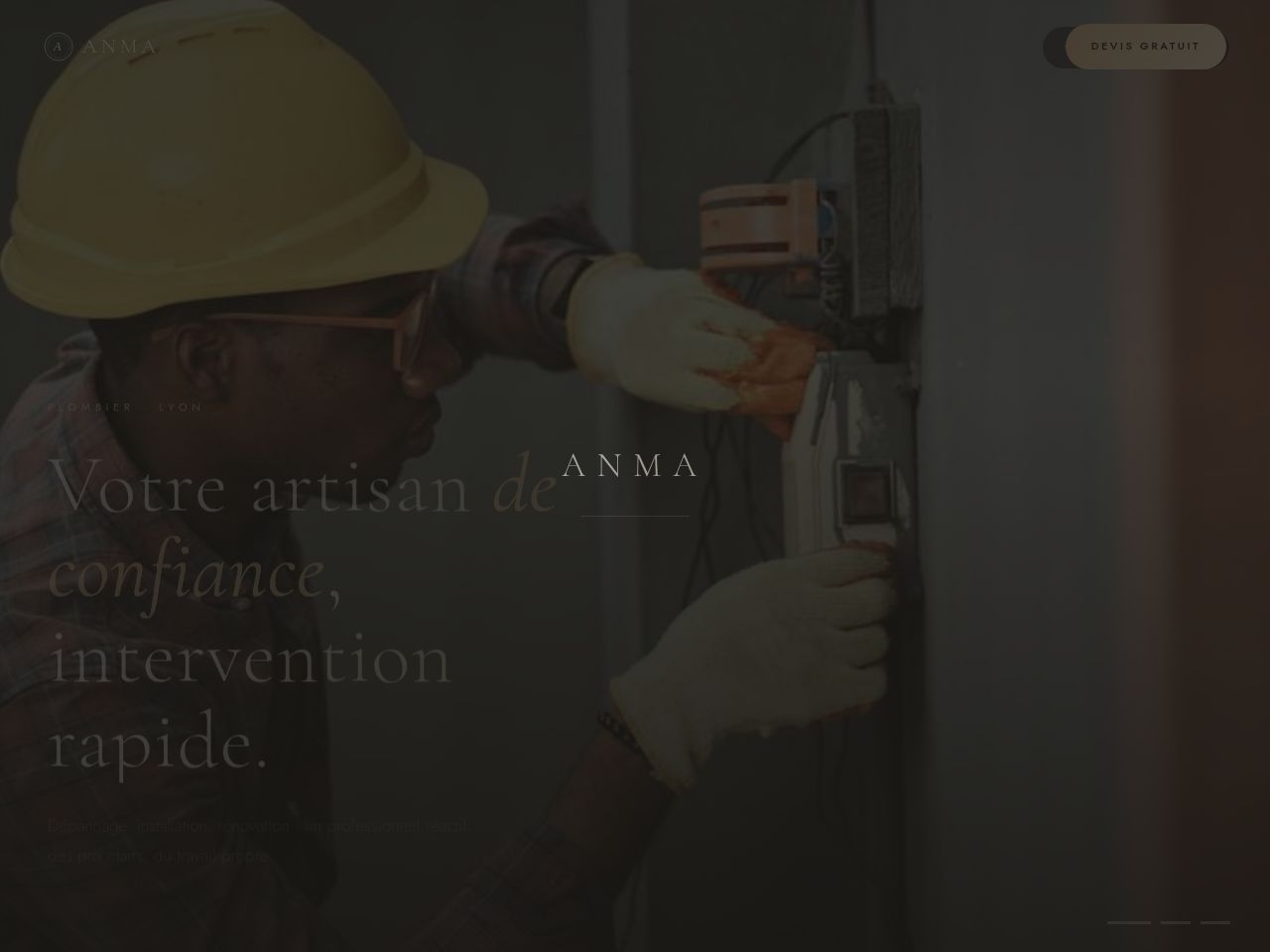 Site vitrine de Anma — Plomberie · Lyon