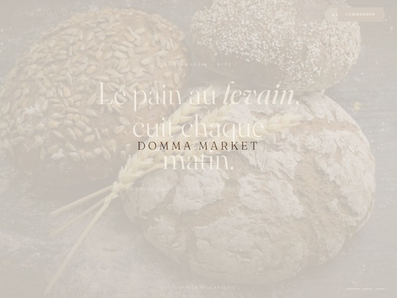 Site vitrine de Domma Market — Boulangerie · Nice