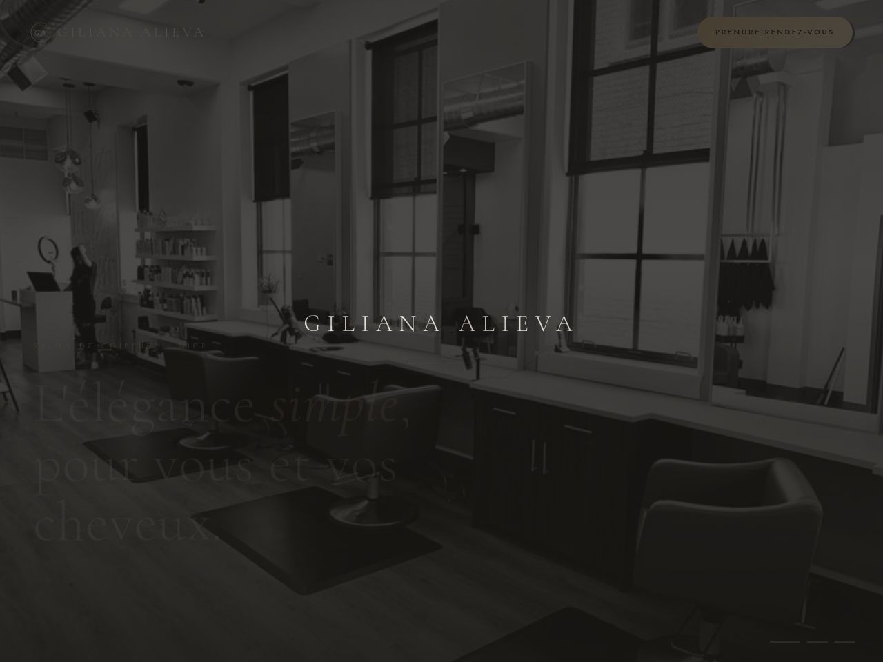 Site vitrine de Giliana Alieva — Salon de coiffure · Nice